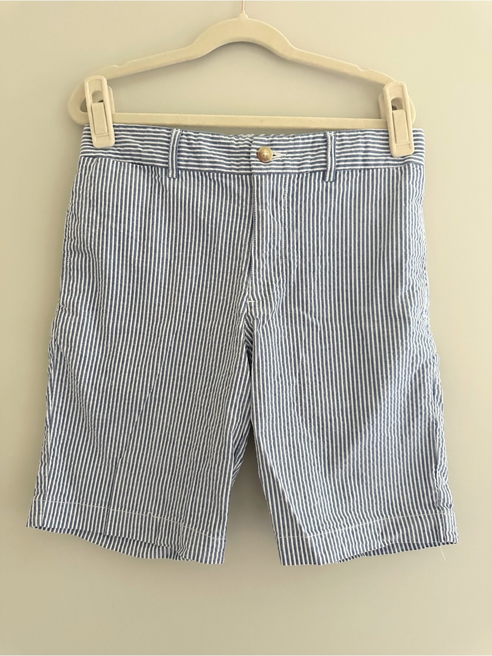 Polo Ralph Lauren Seersucker Shorts, Size 12, Blue/White Stripe